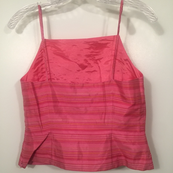 Vintage Ann Taylor 100% Silk Pink Stripe Camisole - Picture 5 of 8